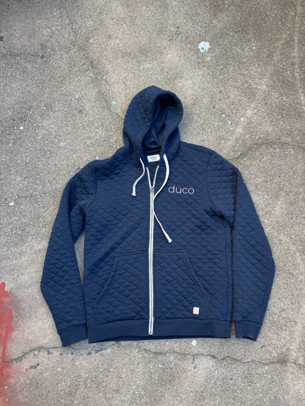 Corbet Marine Layer Quilted Zip Hoodie Navy Blue Jacket Size Medium